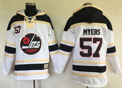 Jets #57 Tyler Myers White Sawyer Hooded Sweatshirt Stitched NHL Jersey - Click Image to Close